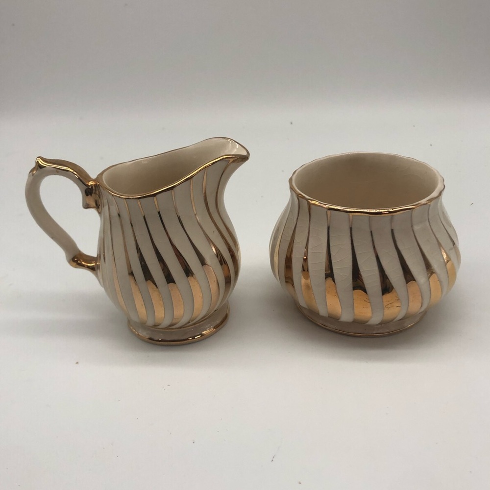 Sadler gold Cream and sugar